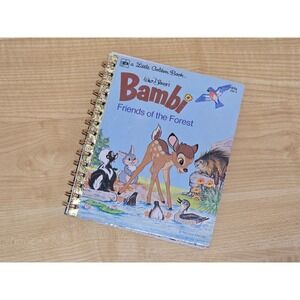 Little Golden Book Upcycled Journal- 'Bambi'- 40 pages- Handmade- Vintage